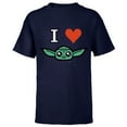 thumbnail image 1 of Star Wars The Mandalorian I Love Grogu - Short Sleeve T-Shirt for Kids - Customized-Navy, 1 of 5