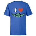 thumbnail image 1 of Star Wars The Mandalorian I Love Grogu - Short Sleeve T-Shirt for Kids - Customized-Royal, 1 of 5