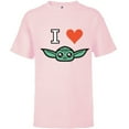 thumbnail image 1 of Star Wars The Mandalorian I Love Grogu - Short Sleeve T-Shirt for Kids - Customized-Soft Pink, 1 of 5