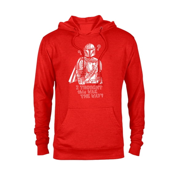 Star Wars The Mandalorian I Thought This Was the Way - Pullover Hoodie for Adults - Customized-Red