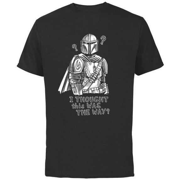 Star Wars The Mandalorian I Thought This Was the Way - Short Sleeve Cotton T-Shirt for Adults - Customized-Black