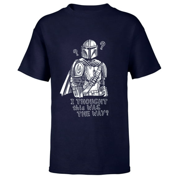 Star Wars The Mandalorian I Thought This Was the Way - Short Sleeve T-Shirt for Kids - Customized-Navy