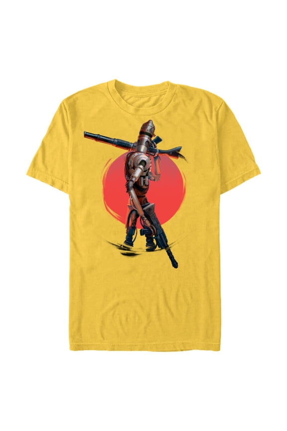 The Mandalorian IG-11 Battle Ready - Short Sleeve Blended T-Shirt for Adults - Customized-Yellow