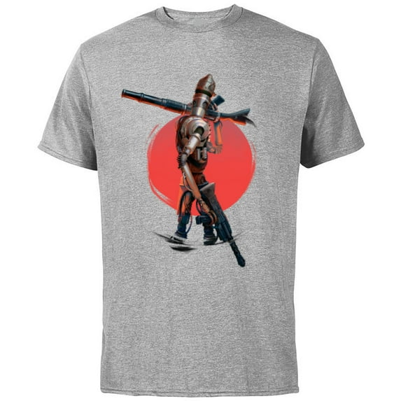 Star Wars The Mandalorian IG-11 Battle Ready - Short Sleeve Cotton T-Shirt for Adults - Customized-Athletic Heather
