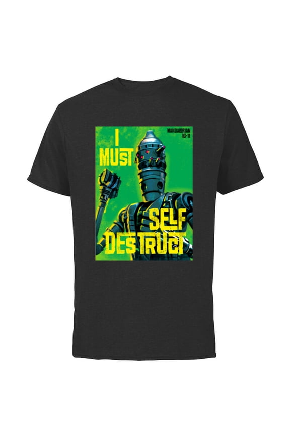 The Mandalorian IG-11 I Must Self Destruct - Short Sleeve Cotton T-Shirt for Adults - Customized-Black