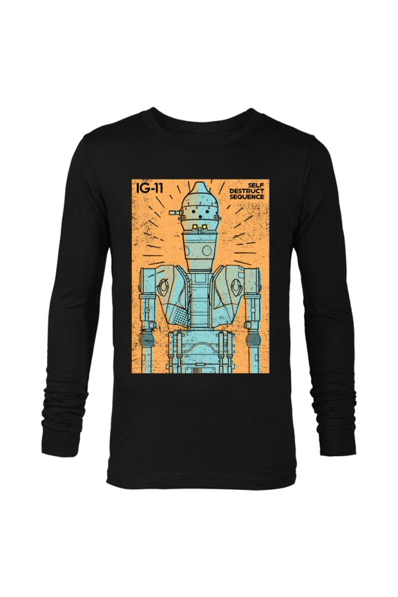 The Mandalorian IG-11 Self Destruct Sequence - Long Sleeve T-Shirt for Men - Customized-Black