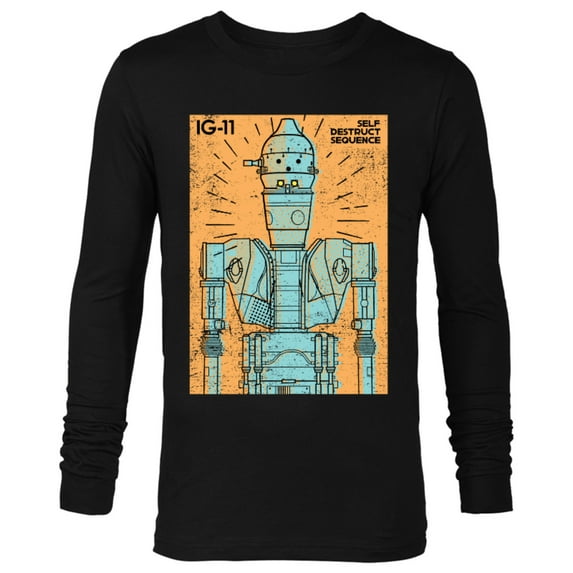 Star Wars The Mandalorian IG-11 Self Destruct Sequence - Long Sleeve T-Shirt for Men - Customized-Black