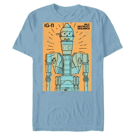 Star Wars The Mandalorian IG-11 Self Destruct Sequence - Short Sleeve Blended T-Shirt for Adults - Customized-Ocean Blue