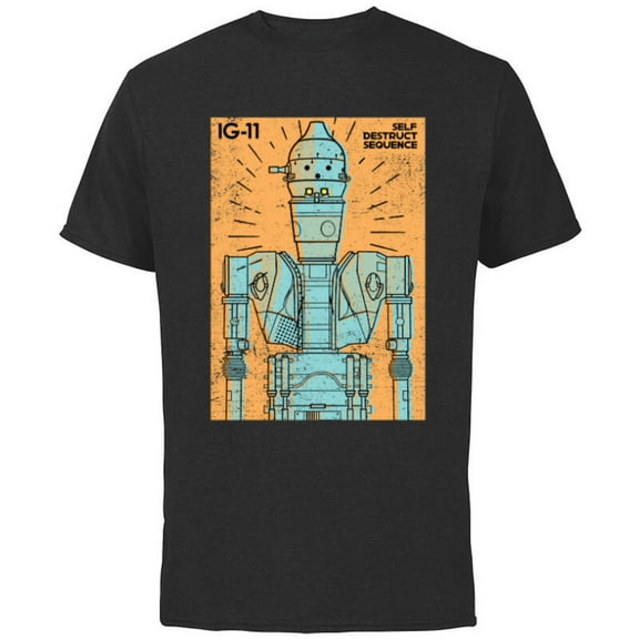 Star Wars The Mandalorian IG-11 Self Destruct Sequence - Short Sleeve Cotton T-Shirt for Adults - Customized-Black