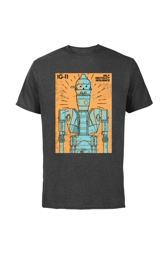 The Mandalorian IG-11 Self Destruct Sequence - Short Sleeve Cotton T-Shirt for Adults - Customized-Charcoal