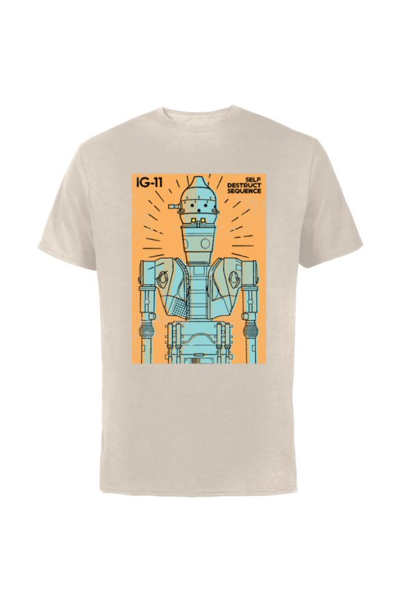 The Mandalorian IG-11 Self Destruct Sequence - Short Sleeve Cotton T-Shirt for Adults - Customized-Natural