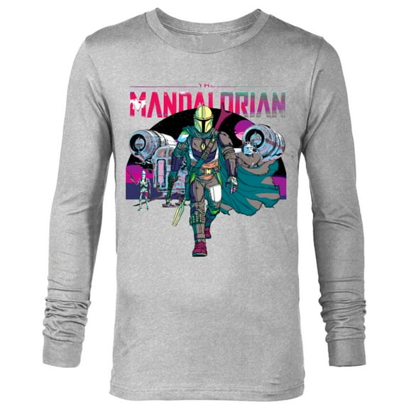 Star Wars The Mandalorian IG-88 Neon Poster - Long Sleeve T-Shirt for Men - Customized-Athletic Heather