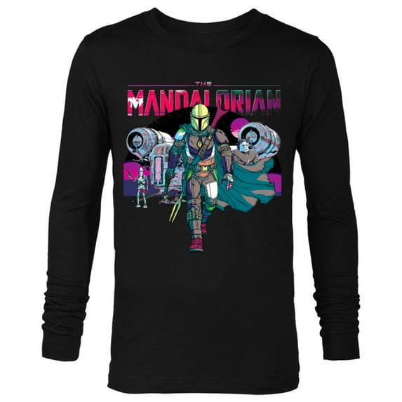 Star Wars The Mandalorian IG-88 Neon Poster - Long Sleeve T-Shirt for Men - Customized-Black