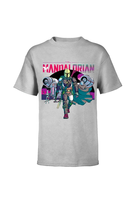 The Mandalorian IG-88 Neon Poster - Short Sleeve T-Shirt for Kids - Customized-Athletic Heather