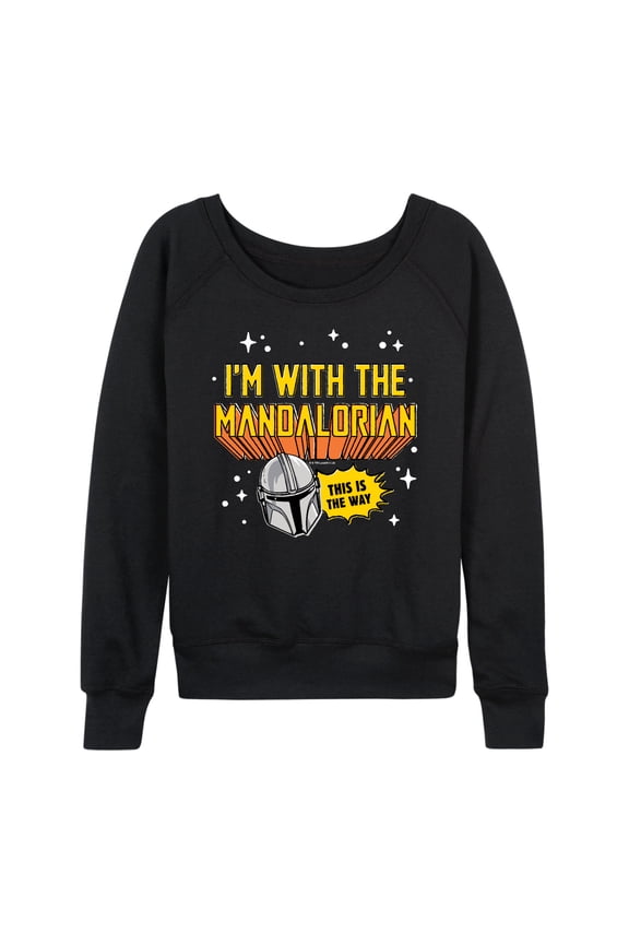 - The Mandalorian Im With Mando  - Wo Men's French Terry Long Sleeve Pullover