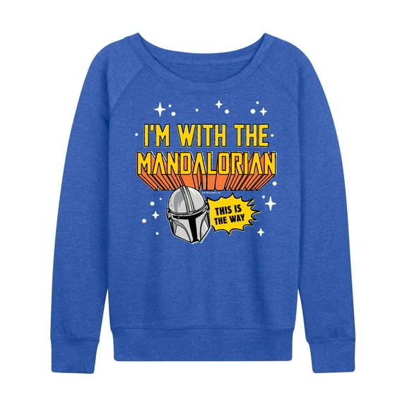 Star Wars - The Mandalorian Im With Mando  - Wo Men's French Terry Long Sleeve Pullover