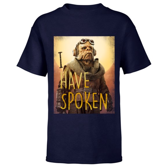 Star Wars The Mandalorian Kuiil I Have Spoken - Short Sleeve T-Shirt for Kids - Customized-Navy