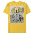 thumbnail image 1 of Star Wars The Mandalorian Line Art Poster - Short Sleeve Blended T-Shirt for Adults - Customized-Yellow, 1 of 5