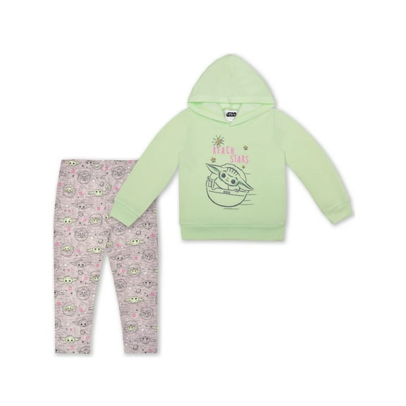 Star Wars The Mandalorian Little Girls' Baby Yoda Pullover Hoodie and Leggings Set, Sizes 4-6x