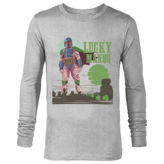 Star Wars The Mandalorian Lucky Mando St. Patrick’s Day - Long Sleeve T-Shirt for Men - Customized-Athletic Heather