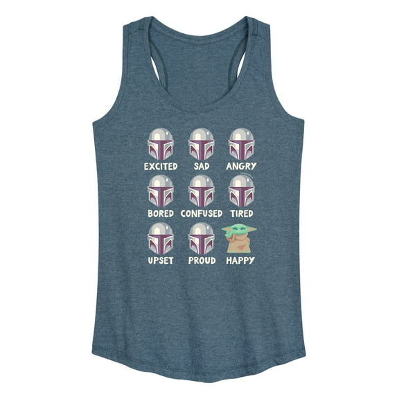 Star Wars - Mandalorian Moods - Women's Racerback Graphic Tank Top