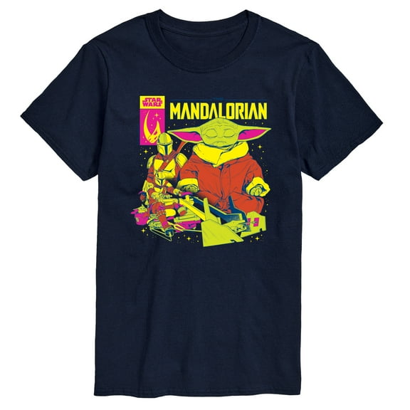 Star Wars - The Mandalorian Mando And Grogu Comic Cover - Men's Short Sleeve Graphic T-Shirt