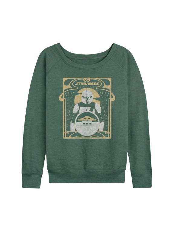 - The Mandalorian Mando Celestial Women's Lightweight French Terry Wide Neck Long Sleeve Graphic Shirt