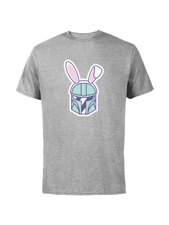 The Mandalorian Cute Pastel Easter Bunny - Short Sleeve Cotton T-Shirt for Adults - Customized-Athletic Heather