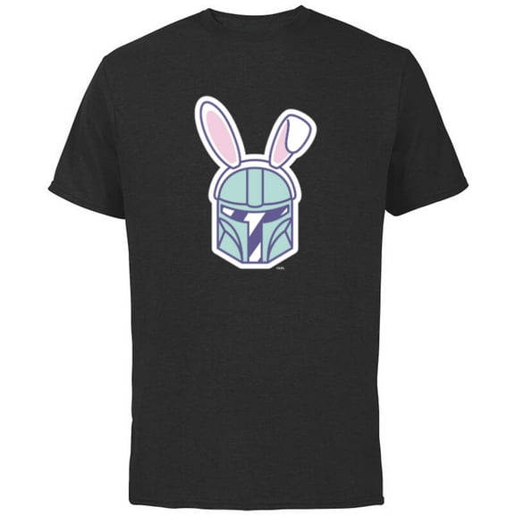 Star Wars The Mandalorian Cute Pastel Easter Bunny - Short Sleeve Cotton T-Shirt for Adults - Customized-Black
