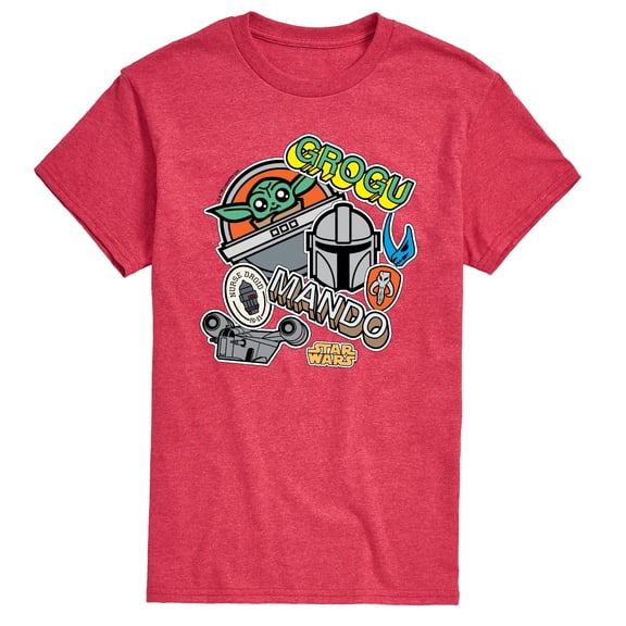 Star Wars - The Mandalorian Mando Grogu Stickers - Men's Short Sleeve Graphic T-Shirt