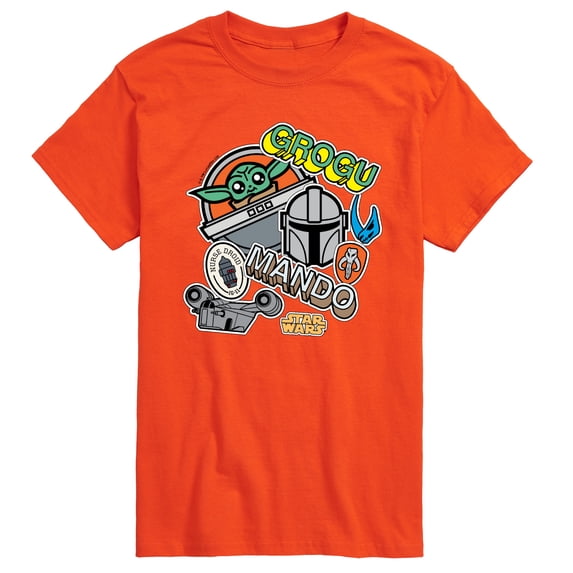 Star Wars - The Mandalorian Mando Grogu Stickers - Men's Short Sleeve Graphic T-Shirt