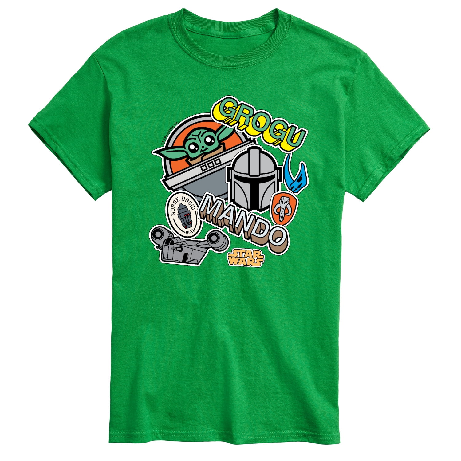Star Wars - The Mandalorian Mando Grogu Stickers - Men's Short Sleeve ...