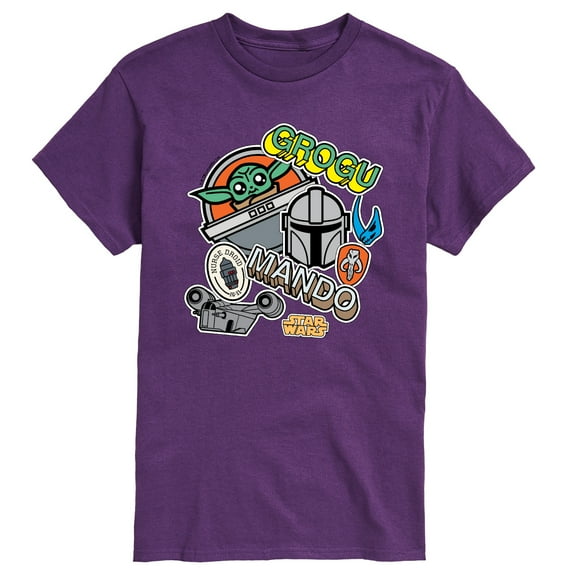 Star Wars - The Mandalorian Mando Grogu Stickers - Men's Short Sleeve Graphic T-Shirt