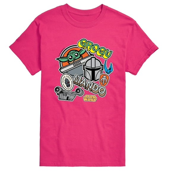 Star Wars - The Mandalorian Mando Grogu Stickers - Men's Short Sleeve Graphic T-Shirt