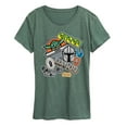 thumbnail image 1 of Star Wars - The Mandalorian Mando Grogu Stickers  - Wo Men's Short Sleeve Graphic T-Shirt, 1 of 4