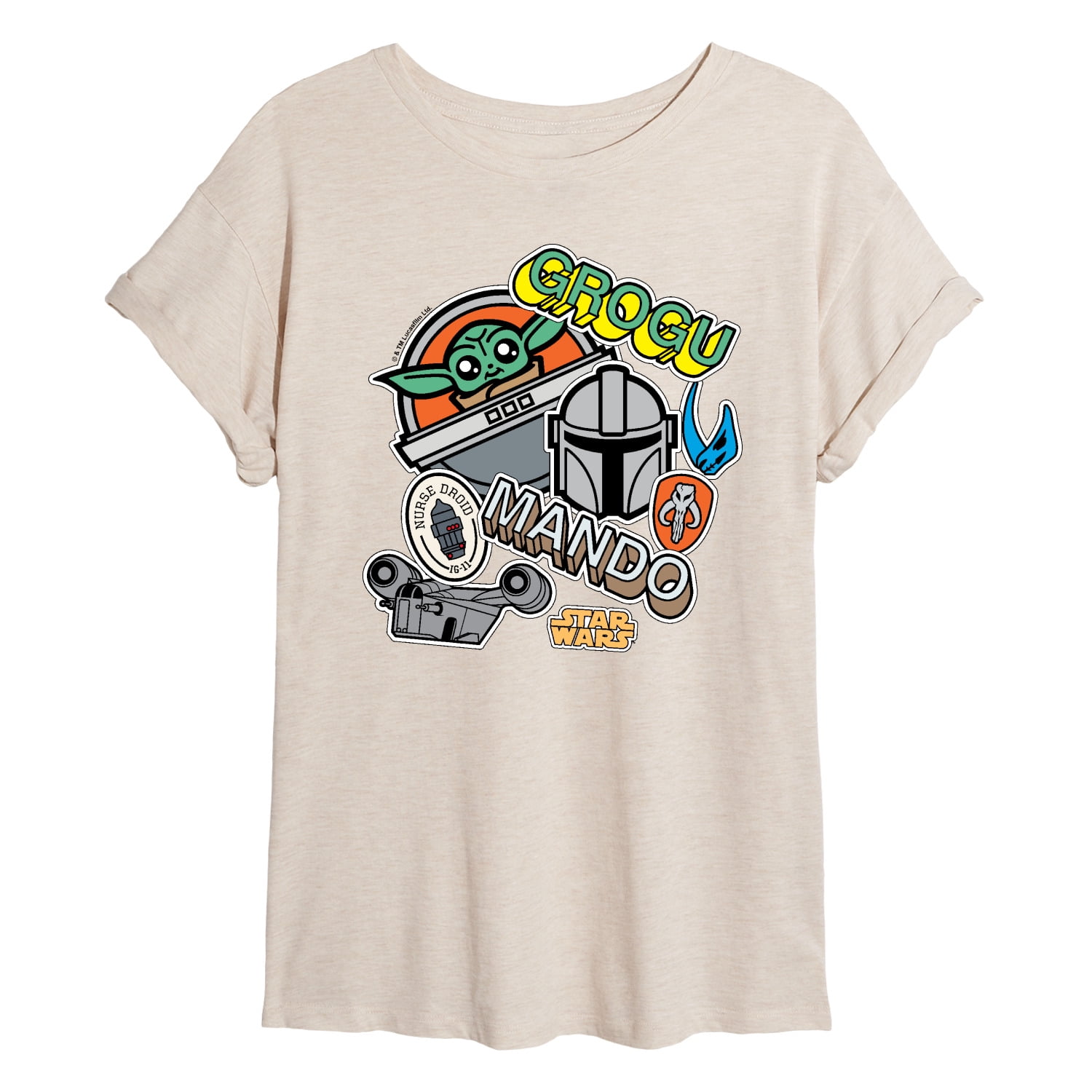 Star Wars - The Mandalorian Mando Grogu Stickers - Womens Oversized ...