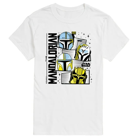Star Wars - The Mandalorian Mando Helmet Grid - Men's Short Sleeve Graphic T-Shirt