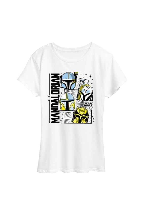 - The Mandalorian Mando Helmet Grid - Wo Men's Short Sleeve Graphic T-Shirt