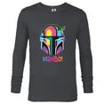 thumbnail image 1 of Star Wars The Mandalorian Mando Helmet Neon - Long Sleeve T-Shirt for Men - Customized-Charcoal Heather, 1 of 5
