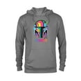 thumbnail image 1 of Star Wars The Mandalorian Mando Helmet Neon - Pullover Hoodie for Adults - Customized-Graphite Heather, 1 of 5