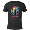 thumbnail image 1 of Star Wars The Mandalorian Mando Helmet Neon - Short Sleeve Blended T-Shirt for Adults - Customized-Black, 1 of 5