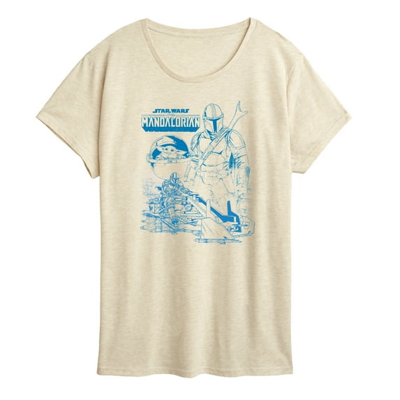 Star Wars - The Mandalorian Mando Sketchy - Wo Men's Short Sleeve Graphic T-Shirt