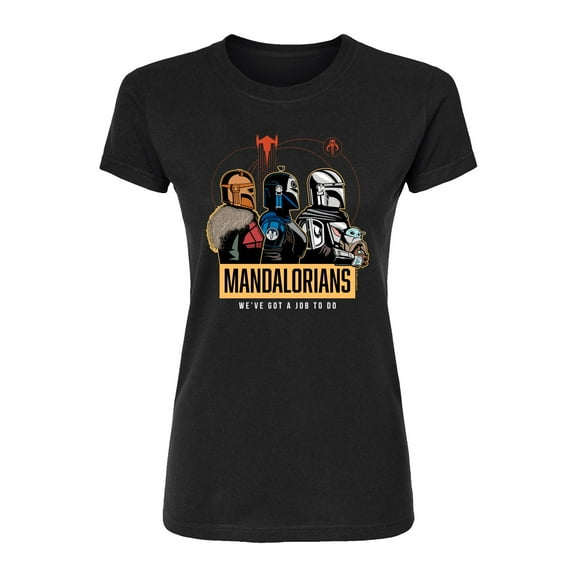 Star Wars - The Mandalorian Mando Space  - Juniors Fitted Short Sleeve Graphic T-Shirt