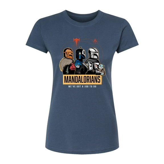 Star Wars - The Mandalorian Mando Space  - Juniors Fitted Short Sleeve Graphic T-Shirt