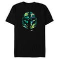 thumbnail image 1 of Star Wars The Mandalorian Mando Tropical Print Helmet - Short Sleeve Blended T-Shirt for Adults - Customized-Black, 1 of 5