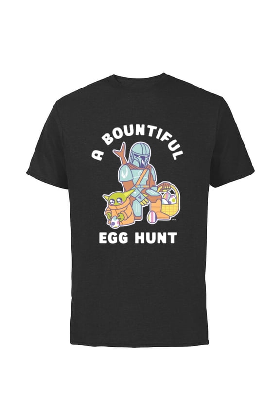 The Mandalorian & Grogu Bountiful Easter Egg Hunt - Short Sleeve Cotton T-Shirt for Adults - Customized-Black