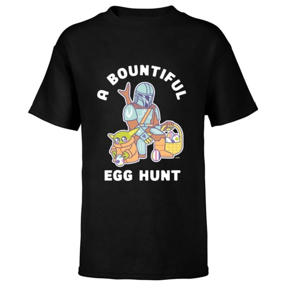 Star Wars The Mandalorian & Grogu Bountiful Easter Egg Hunt - Short Sleeve T-Shirt for Kids - Customized-Black