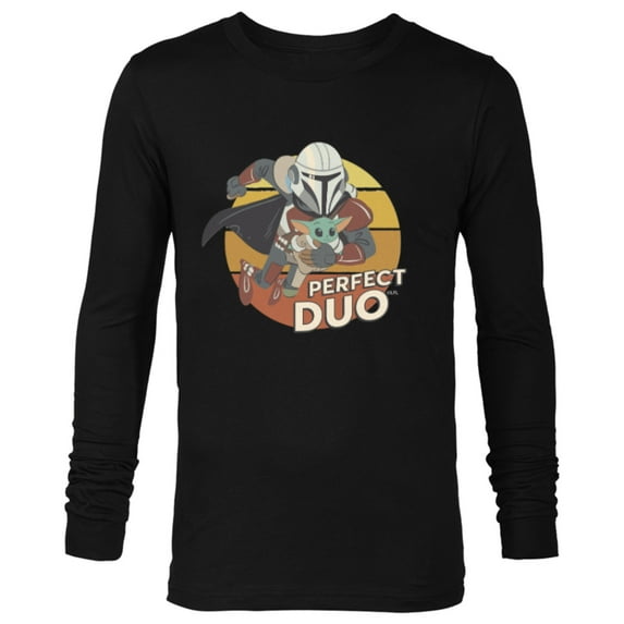 Star Wars The Mandalorian Mando and Grogu Perfect Duo - Long Sleeve T-Shirt for Men - Customized-Black