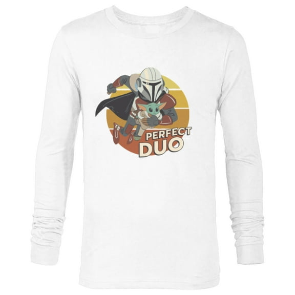 Star Wars The Mandalorian Mando and Grogu Perfect Duo - Long Sleeve T-Shirt for Men - Customized-White