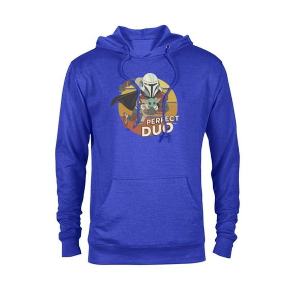 Star Wars The Mandalorian Mando and Grogu Perfect Duo - Pullover Hoodie for Adults - Customized-Royal